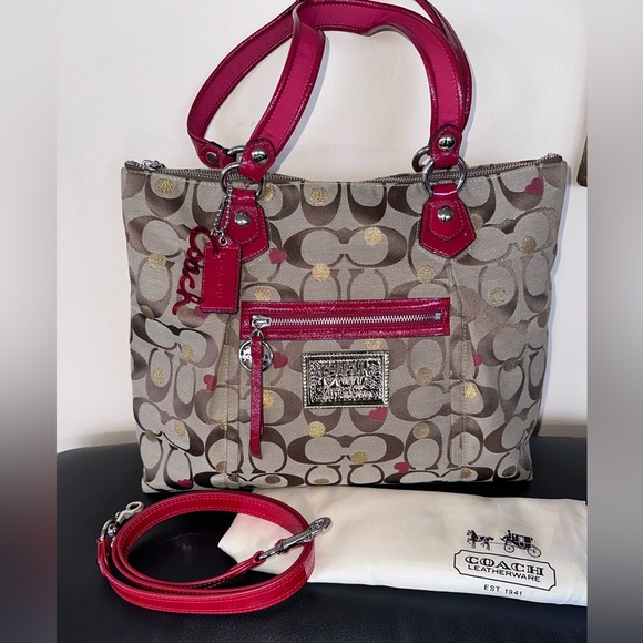 Coach Handbags - Coach Poppy Laura “Secret Admirer” Heart Glam Tote – Limited Edition ❤️✨